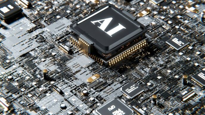 a computer chip with the letter a on top of it