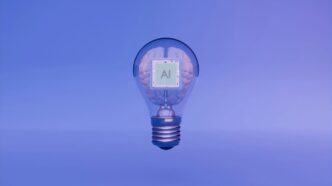 Artificial intelligence is represented by the lightbulb and brain.