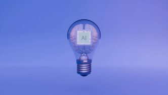 Artificial intelligence is represented by the lightbulb and brain.