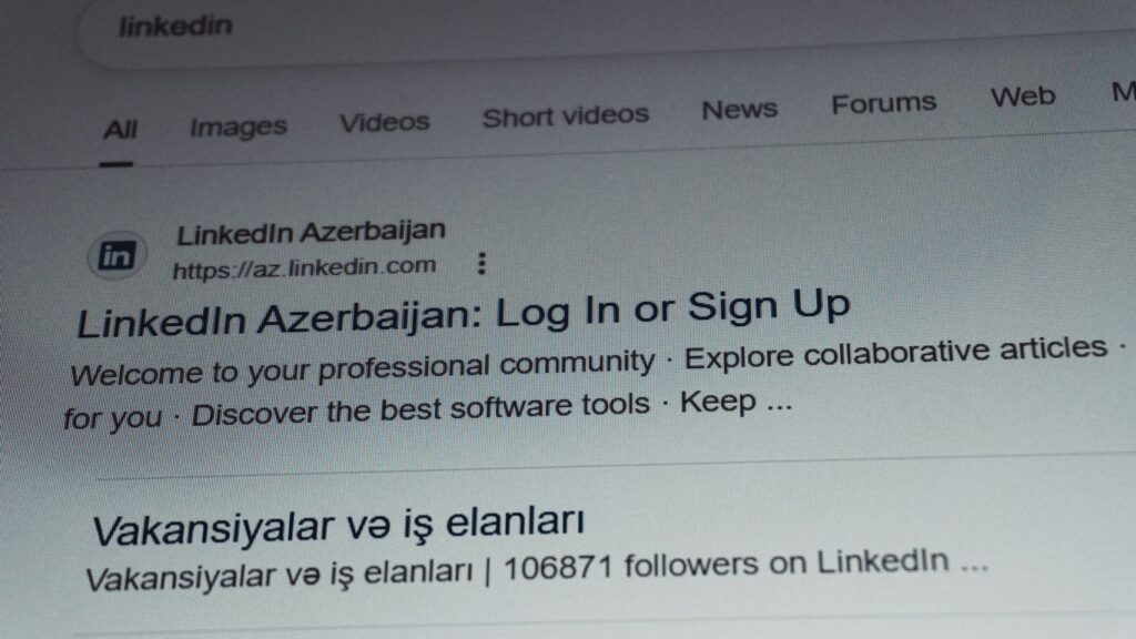 Linkedin azerbaijan login or sign up page