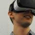 man wearing VR glass headset