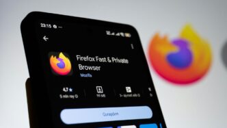 Firefox browser app displayed on a smartphone screen.