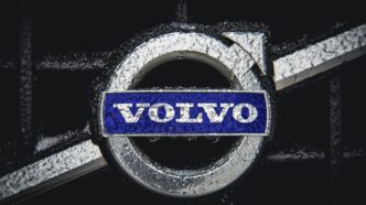 a volvo emblem on the front of a car