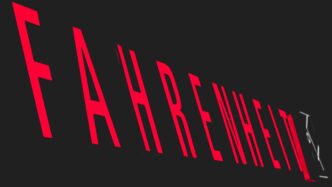 red Fahrenheit text