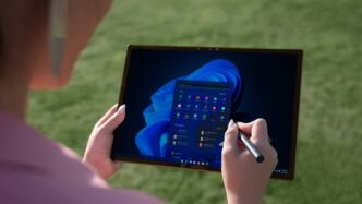 a person holding a tablet