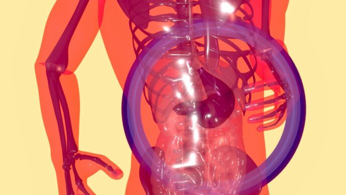 a skeleton with a purple ring around it's neck