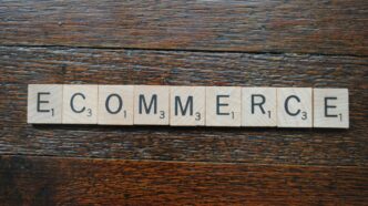 a white and black sign