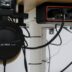 Headphones and audio interface on a desk