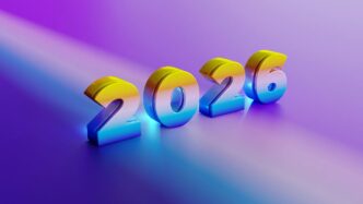 The year 2026 in 3D metallic numbers