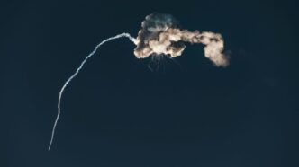 white smoke on black background