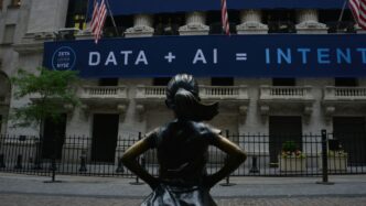 woman in black dress statue