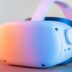 pink and white vr goggles