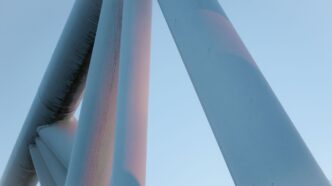 a close-up of a tall building