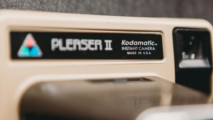 a close up of a machine with a sign on it