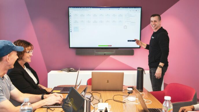 a person giving a presentation