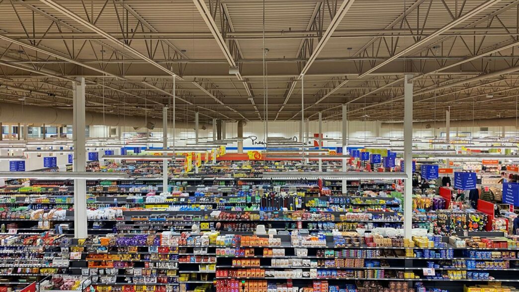 a large grocery store filled with lots of food