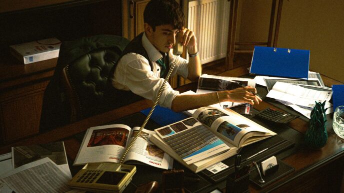 A person sitting at a desk with a laptop