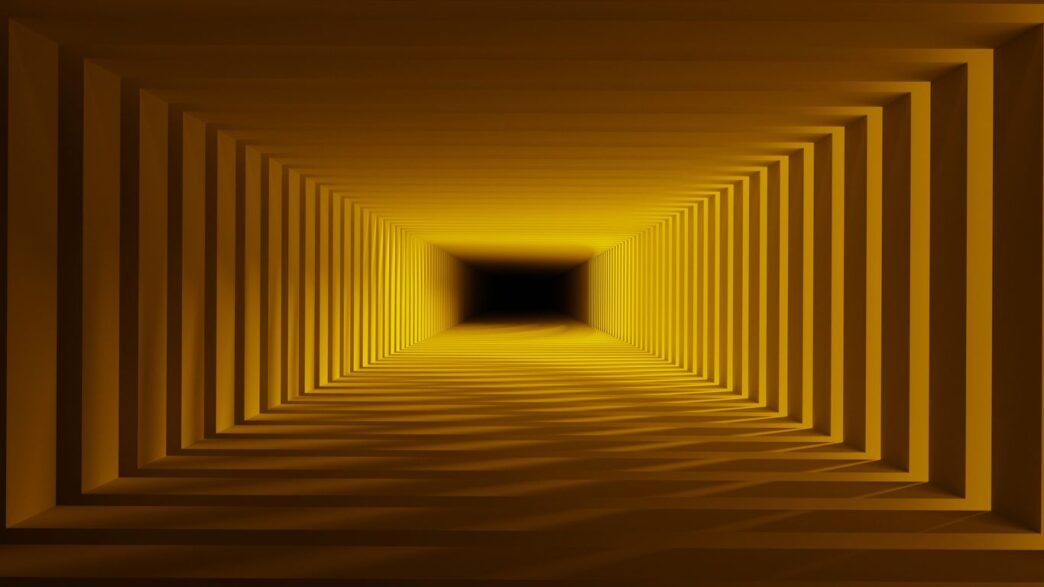 a tunnel with a black hole in the middle of it