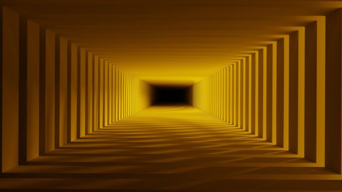 a tunnel with a black hole in the middle of it