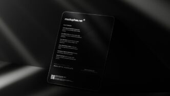 a black business card sitting on top of a table