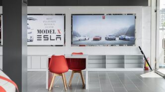 a room with a tv on a table