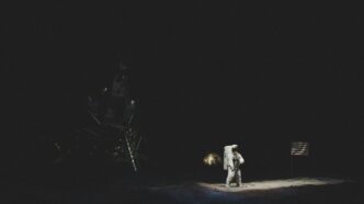 astronaut beside spaceship