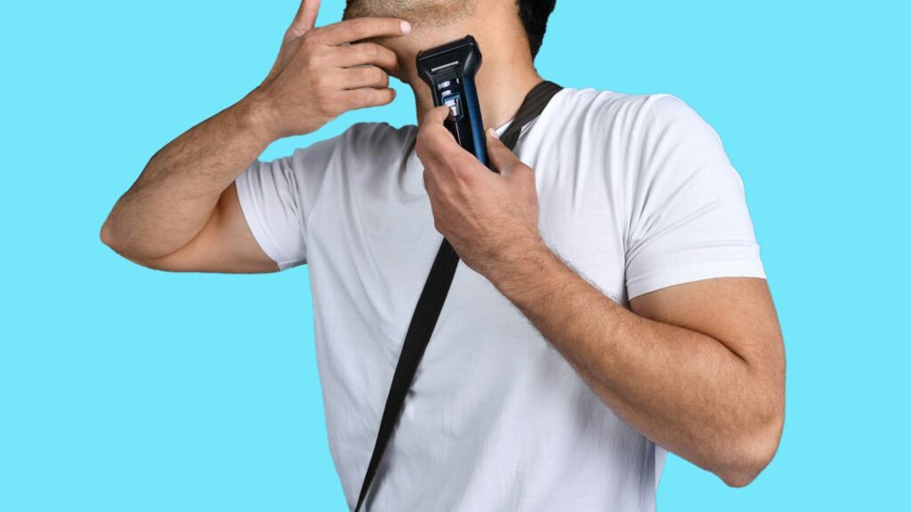a man holding a phone