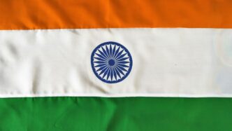 white orange and green striped flag