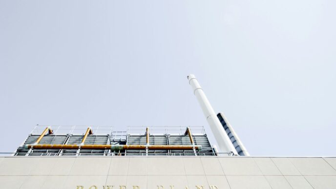 white and gray power plant