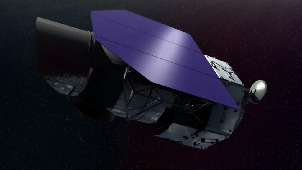 an artist's rendering of a space satellite