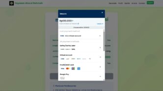 Online payment form with credit card options displayed.