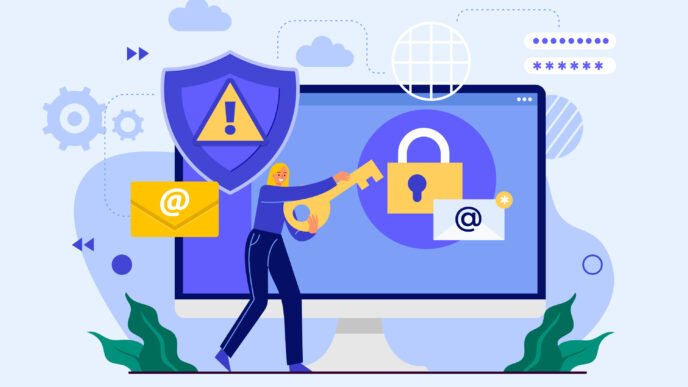 Hand drawn flat design ssl illustration