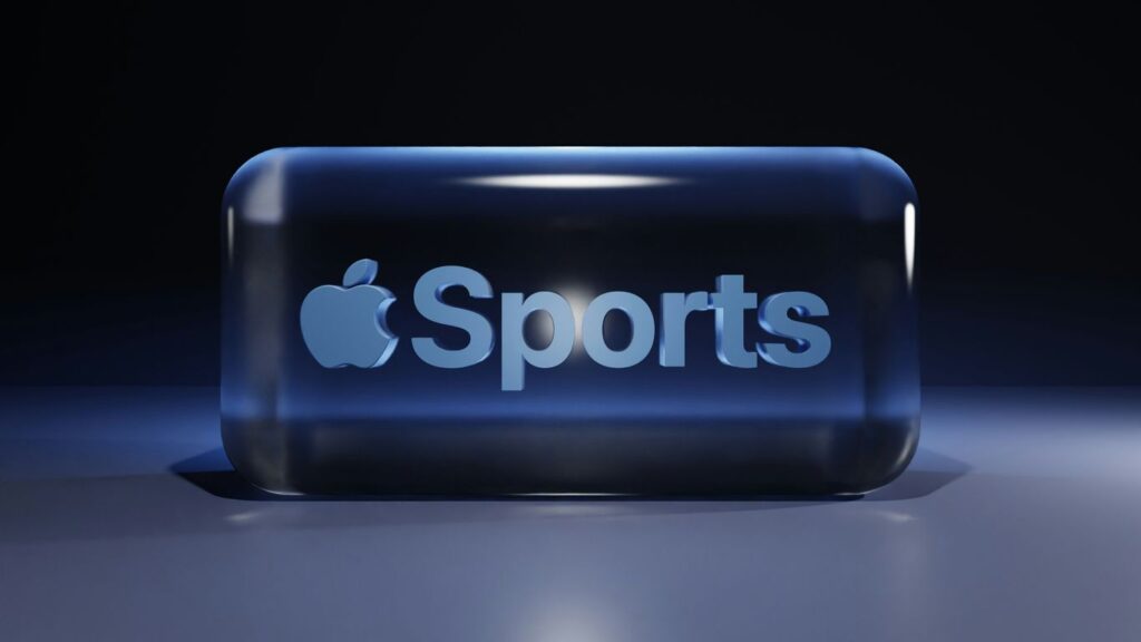 Apple sports logo on a transparent block.