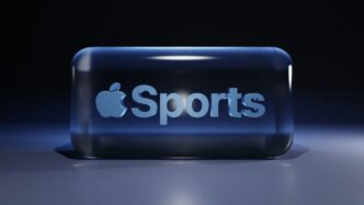 Apple sports logo on a transparent block.