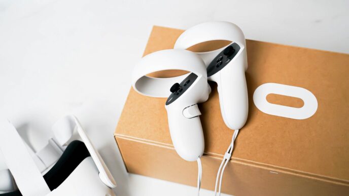 a pair of headphones on a box