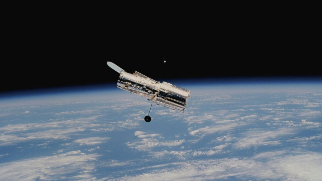 Hubble Space Telescope above earth's atmosphere