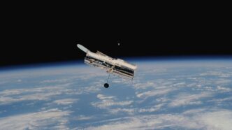 Hubble Space Telescope above earth's atmosphere