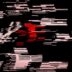 Abstract glitch art with red and white lines