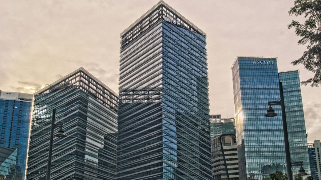 a group of tall buildings