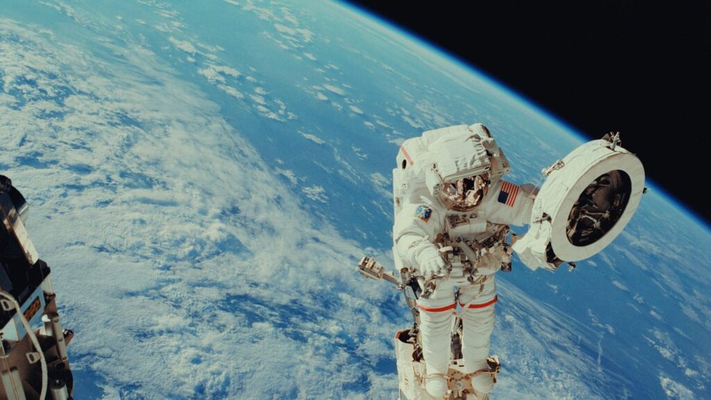 NASA astronaut performs extravehicular activity