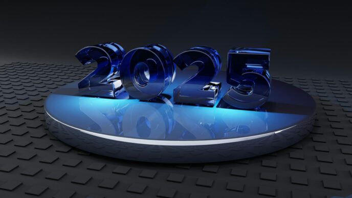 A 3D image of a new year's eve sign