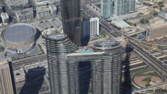 a view of a city from the top of a skyscraper