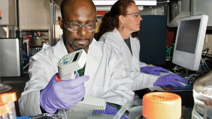 man in white button up shirt holding white and green plastic container