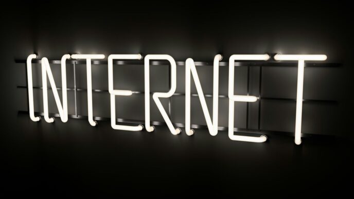 internet neon light sigange