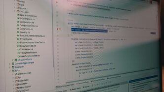 Computer screen showing lines of code.