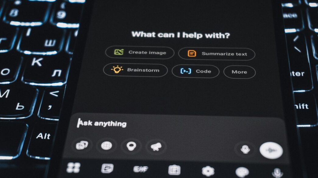 A smartphone is showing an ai assistant's interface.