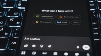 A smartphone is showing an ai assistant's interface.