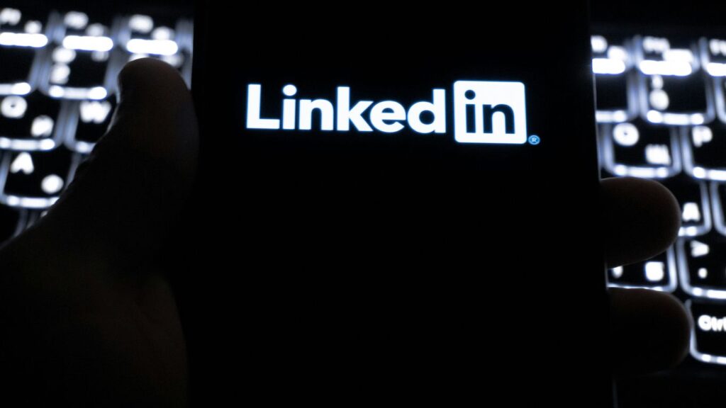 Linkedin logo on a smartphone screen