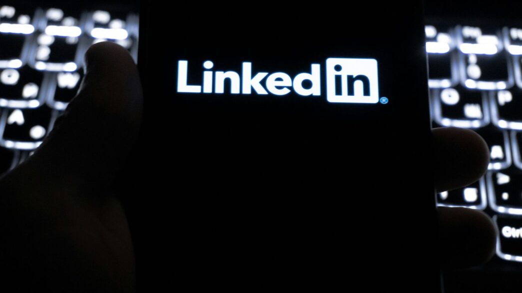 Linkedin logo on a smartphone screen