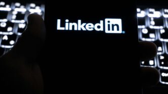 Linkedin logo on a smartphone screen
